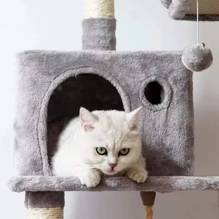 Grand arbre à chat avec plateforme de saut intégrée
