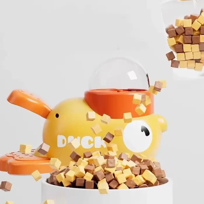 Distributeur interactif de friandises pour animaux de compagnie en forme de petit canard jaune