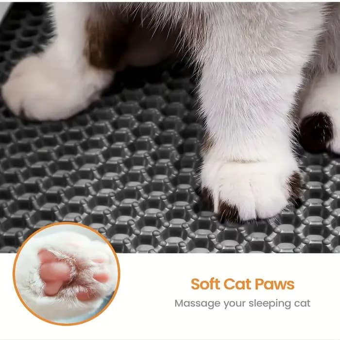 Tapis double alvéolé pour litière de chat - Imperméable