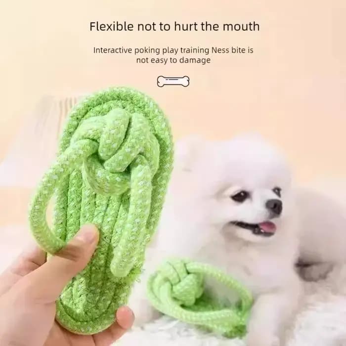 Jouet à nœud de pantoufle en corde de coton pour animaux de compagnie