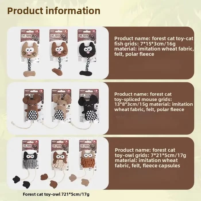 Jouets pour chats avec herbe à chat