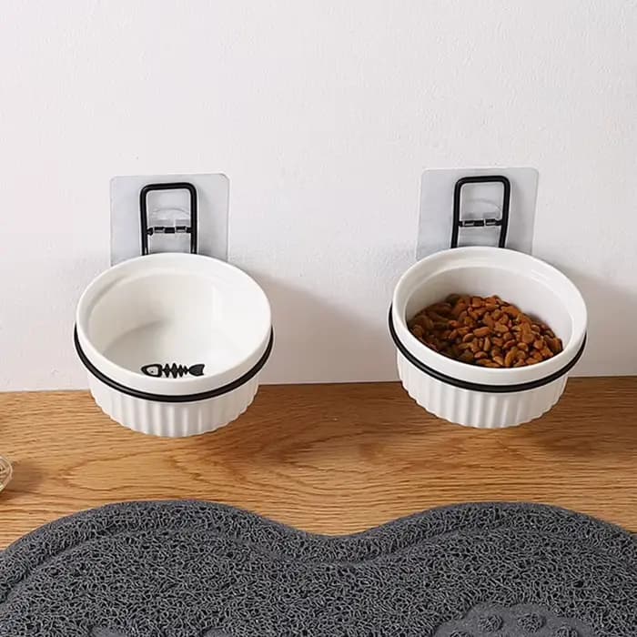 Bols muraux en céramique pour chat et chien