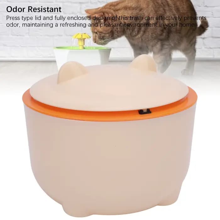 Poubelle à litière pour chat avec couvercle de type presse