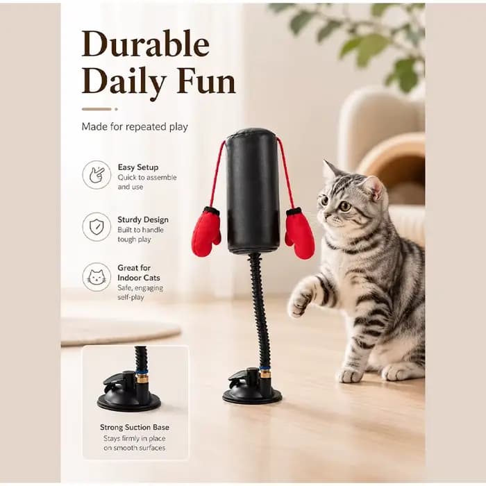 Jouet interactif pour chat : Gants de boxe amusants pour l'entraînement et le divertissement – Soulage l'ennui et aide à la relaxation et à la décompression