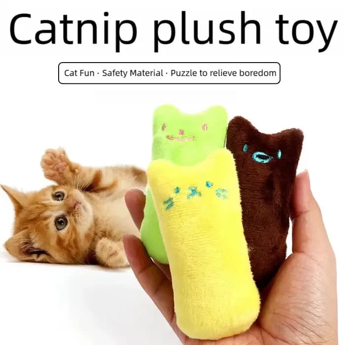 Jouet interactif en peluche à la menthe pour chats
