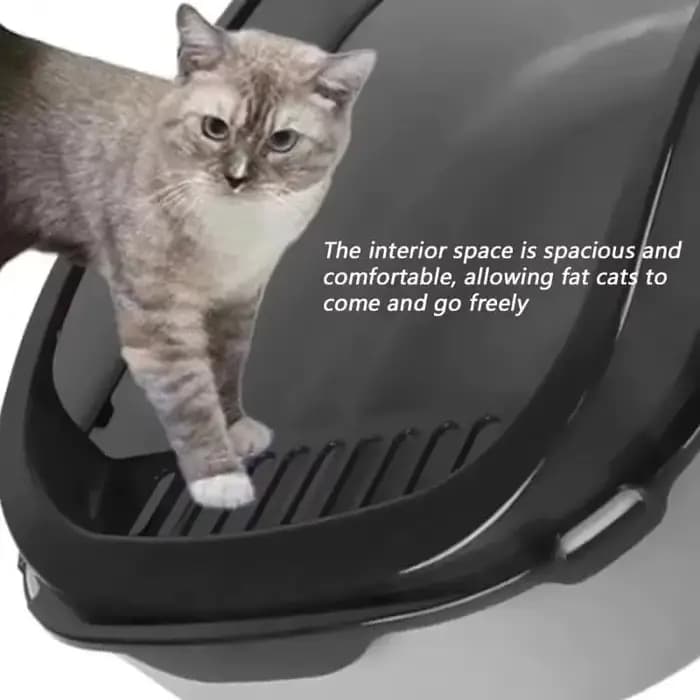 Bac à litière semi-fermé pour chat