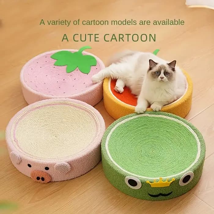 Tapis à gratter rond pour chat en sisal, griffoir 2-en-1, maison pour chat, jouet d'entraînement pour affûter les griffes, accessoires pour meubles