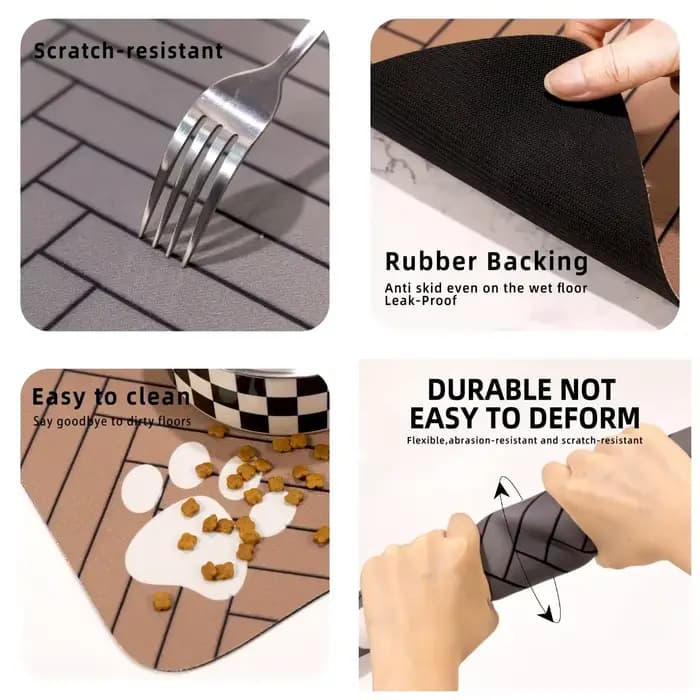 Tapis de nourriture personnalisé pour chien et chat gravé avec le nom de l'animal de compagnie