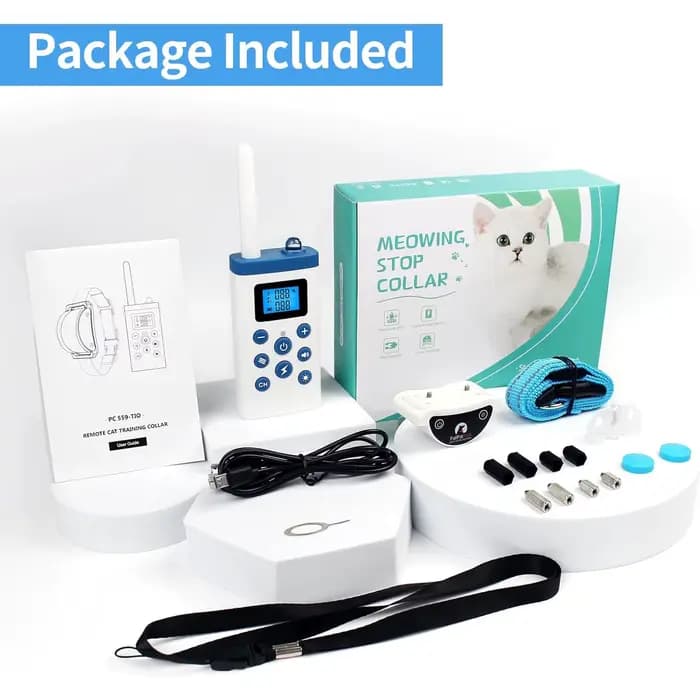 Collier pour chat anti-meow intelligent – 3 modes (son/vibration/choc)