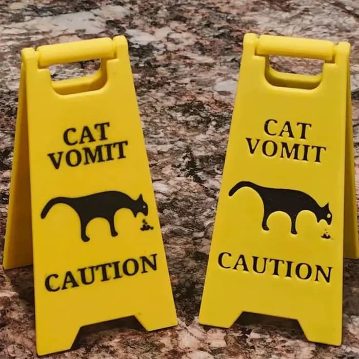 Panneau de vomir pour chat drôle