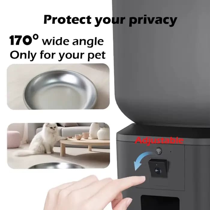 Furpipi mangeoire automatique pour chat avec caméra 1080p WiFi 8L facile à nettoyer Smartlife Tuya APP télécommande