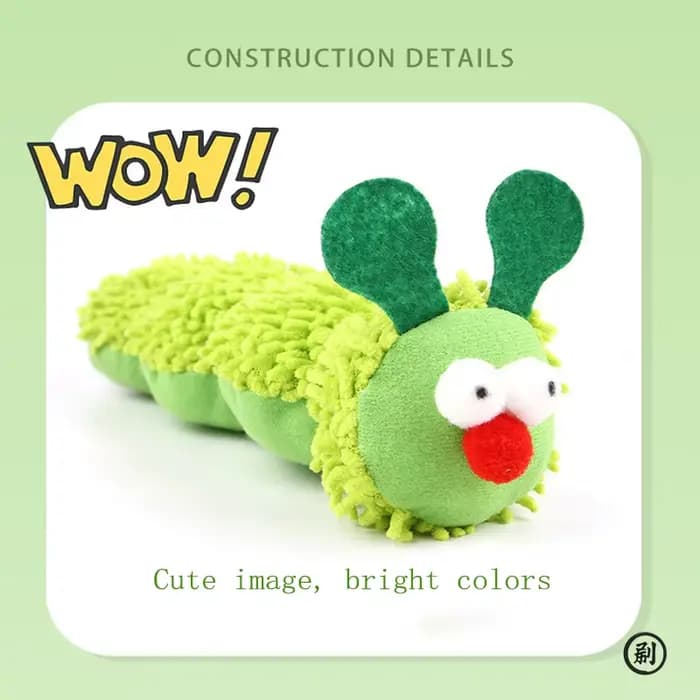 Jouet en peluche pour chat, amusant et interactif, résistant aux griffures et aux morsures, jouet animal vert pour soulager l'ennui