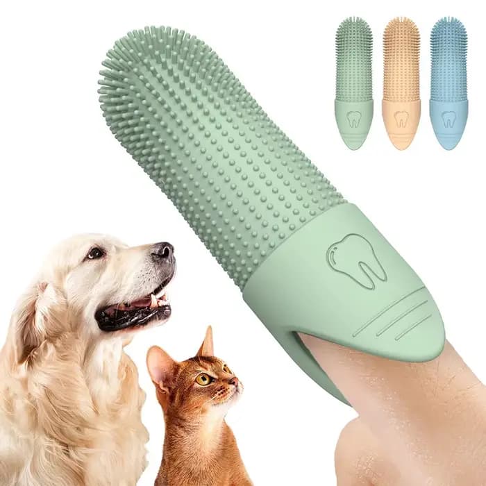 Brosse à dents en silicone de qualité alimentaire pour chiens et chats