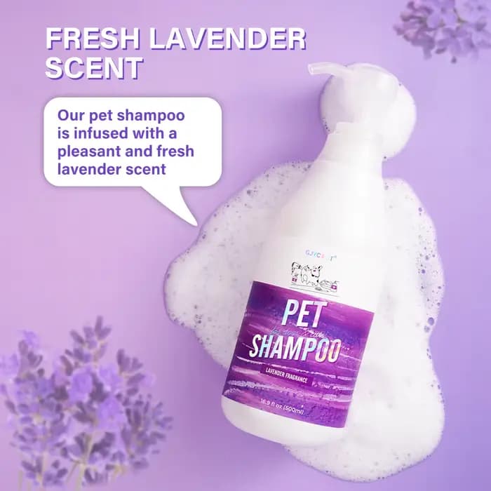 Shampoo pour animaux hypoallergénique chiens chats - Parfum naturel à la lavande Nettoyage en profondeur Désodorisant Hydratant Sans larmes Doux pour peaux sensibles