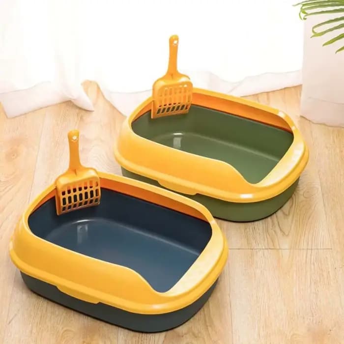 Petite litière semi-fermée pour chat, bac à litière anti-déversement pour chat domestique, bac à déchets pour chaton d'intérieur, fournitures sanitaires pour animaux de compagnie