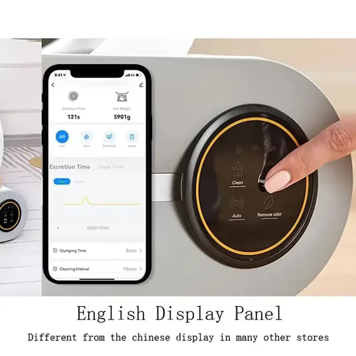 Tonepie 65L bac à litière automatique intelligent pour chat autonettoyant bac