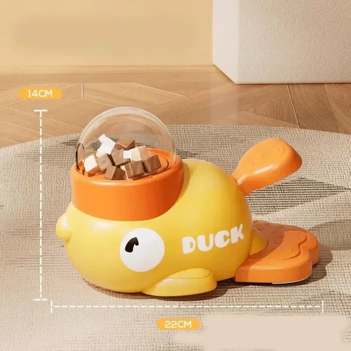 Distributeur interactif de friandises pour animaux de compagnie en forme de petit canard jaune