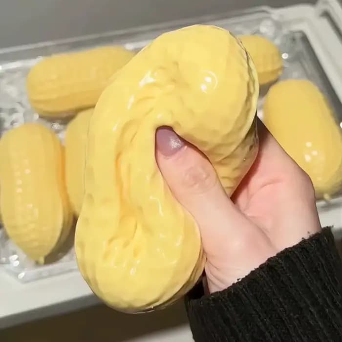 Jouet Squishy Cacahuète à Rebond Lent, Anti-Stress, Sensoriel, Décompression, Cadeau pour Adultes - Meilleure Vente