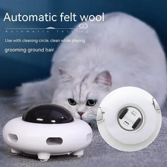 Jouet pour chat intelligent Teaser UFO plateau tournant pour animaux de compagnie attraper jouets d'entraînement USB