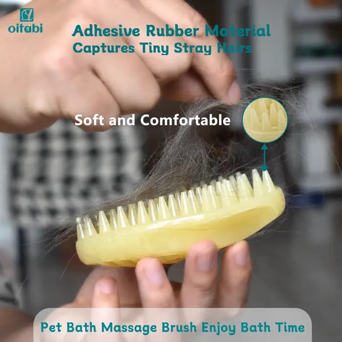 Brosse en caoutchouc souple Oitabi pour chiens et chats à poils courts