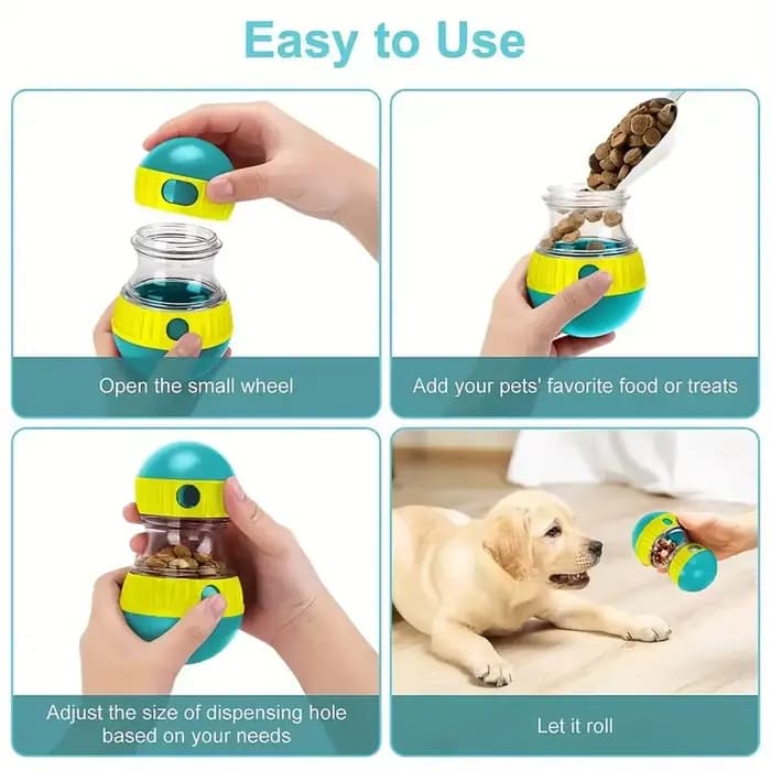 Jouet distributeur de friandises pour chien et chat, balle interactive de puzzle, convient à tous les types de mangeoires lentes, jouets pour animaux de compagnie pour un repas amusant et sain