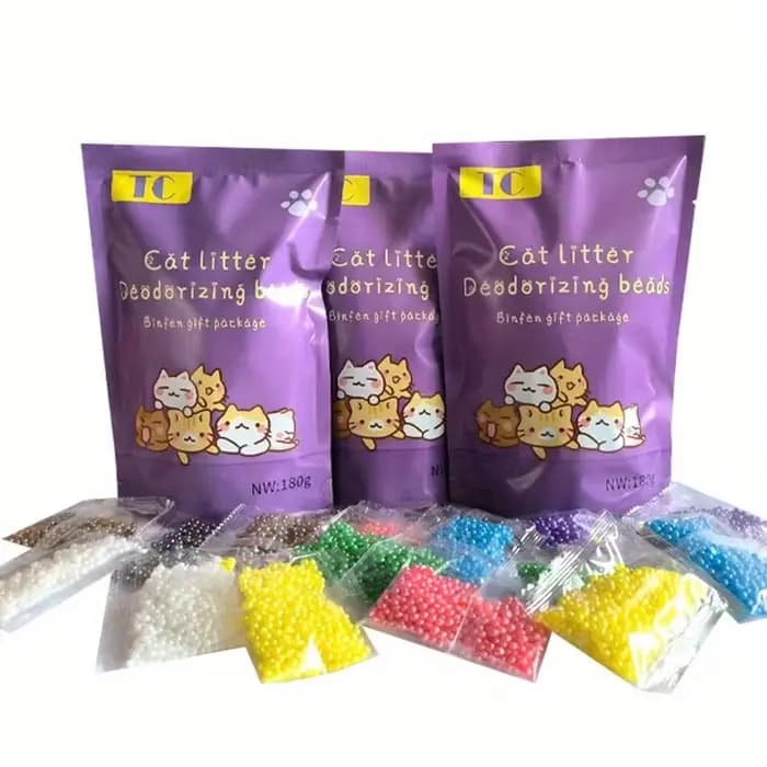 Ensemble de perles désodorisantes pour litière de chat