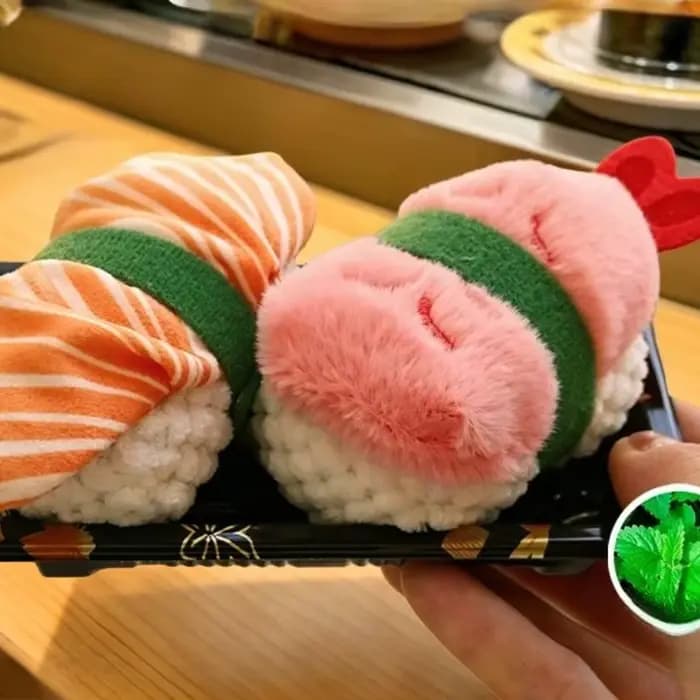 Lot de 2 jouets à mâcher pour chat en peluche