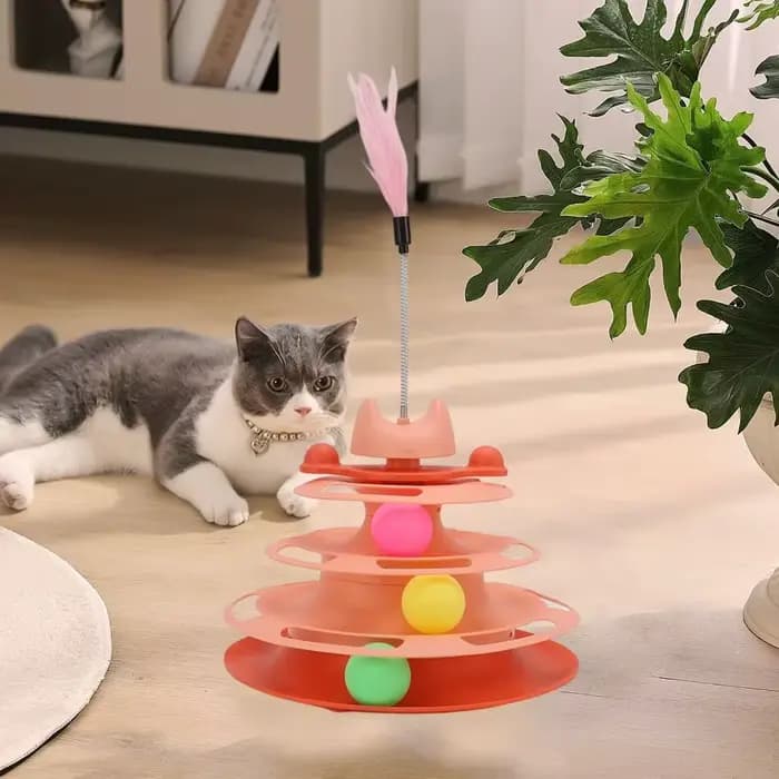 Tour de jouet pour chat à 3 couches