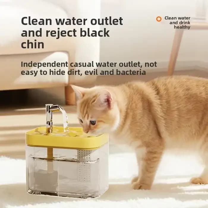 Fontaine à eau pour chat de 1,5 L, filtre à recirculation automatique, grande capacité, distributeur d'eau pour chat, USB, électrique, silencieux