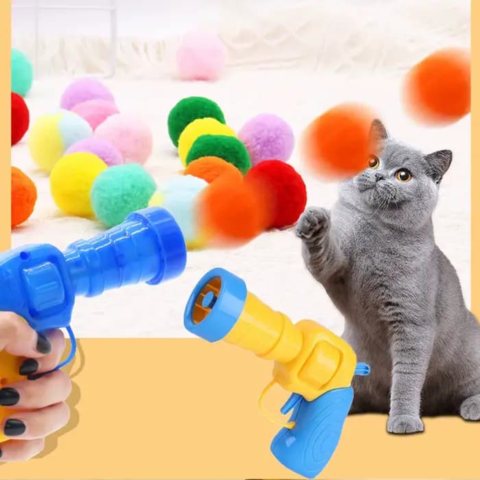 Pistolet de tir à balle en peluche pour chat