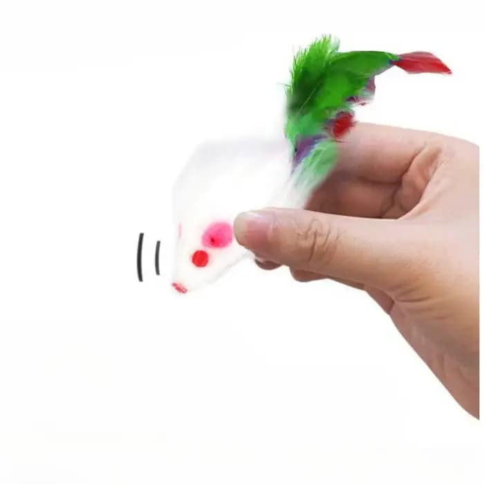 Jouets multicolores en forme de souris à fourrure pour chat