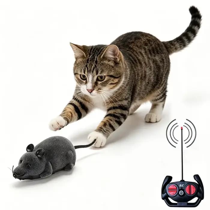Souris robot amusante pour chat avec télécommande