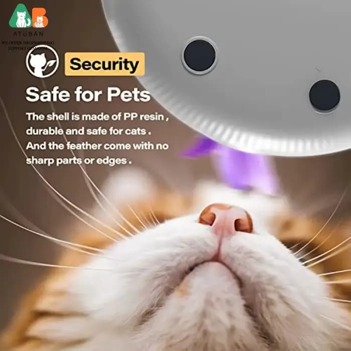 ATUBAN Jouets interactifs 4-en-1 pour chats avec bâton de chat intelligent rechargeable par USB