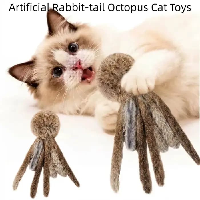 Jouets pour chats en fausse fourrure de lapin douce