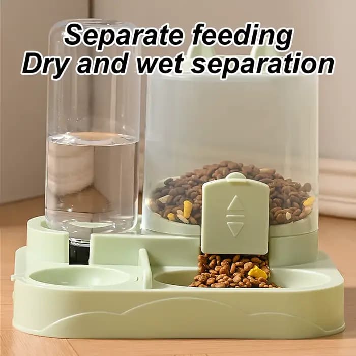 Mangeoire automatique 2 en 1 avec quantité de nourriture contrôlable pour petits animaux