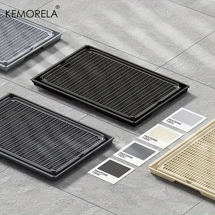 KEMORELA Extra grande bac à litière pour chat en acier inoxydable avec couvercle-litière fermée tapis