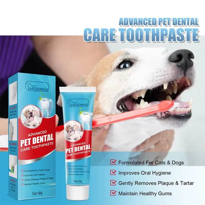 60g Dentifrice Comestible Avancé pour Animaux de Compagnie : Élimine la Plaque et le Tartre