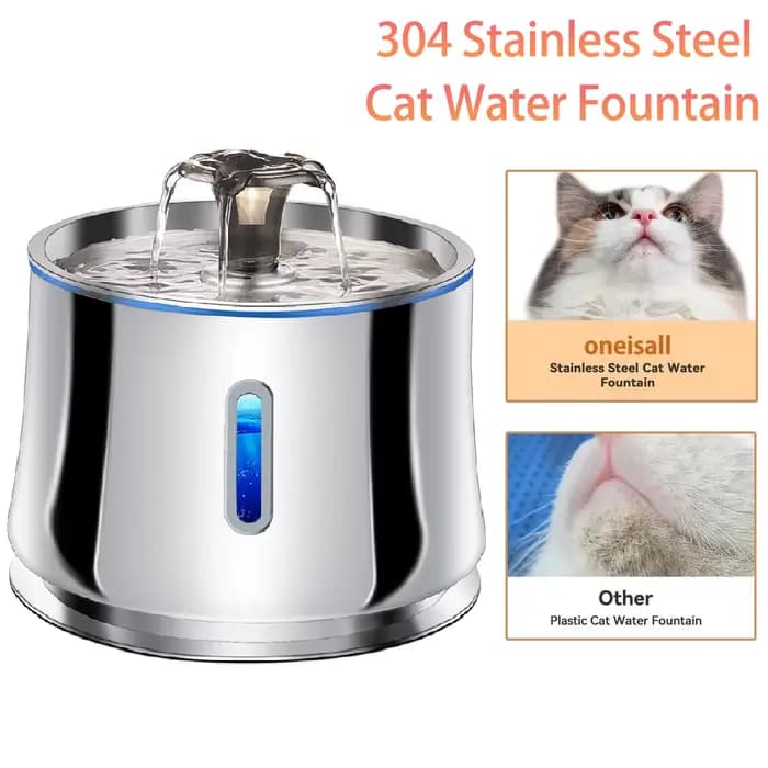 Petavista 2.5L fontaine d'eau pour chat en acier inoxydable automatique abreuvoir