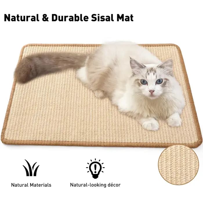 Tapis à gratter pour chat en rotin
