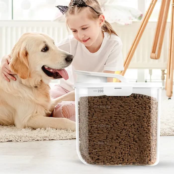 Conteneur de rangement hermétique 2L pour aliments pour chats et chiens avec couvercle