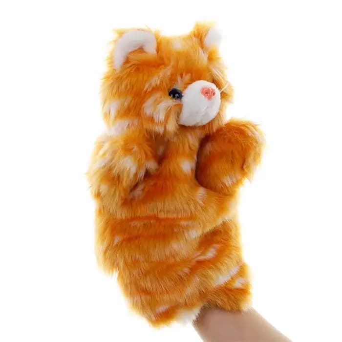 Marionnettes à main en peluche en forme de chat