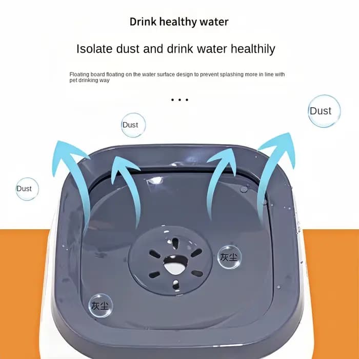 Bol d'eau potable pour chien, bol flottant à bouche Non mouillante pour chat sans déversement, distributeur d'eau potable, bol en plastique Anti-dessus pour chien