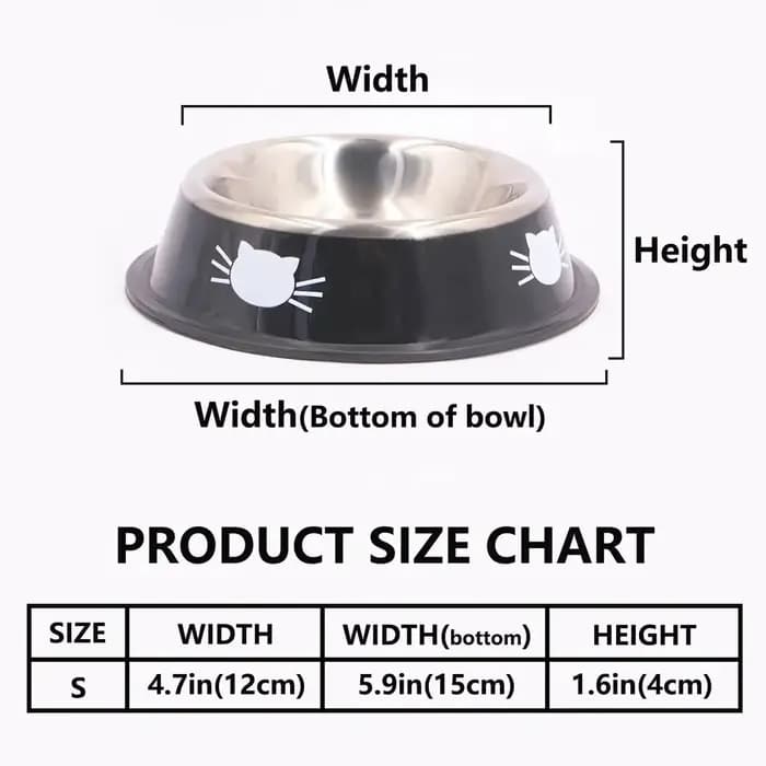 Supet-Gamelle en acier inoxydable à double paroi avec base en caoutchouc coordonnante pour chien et chat