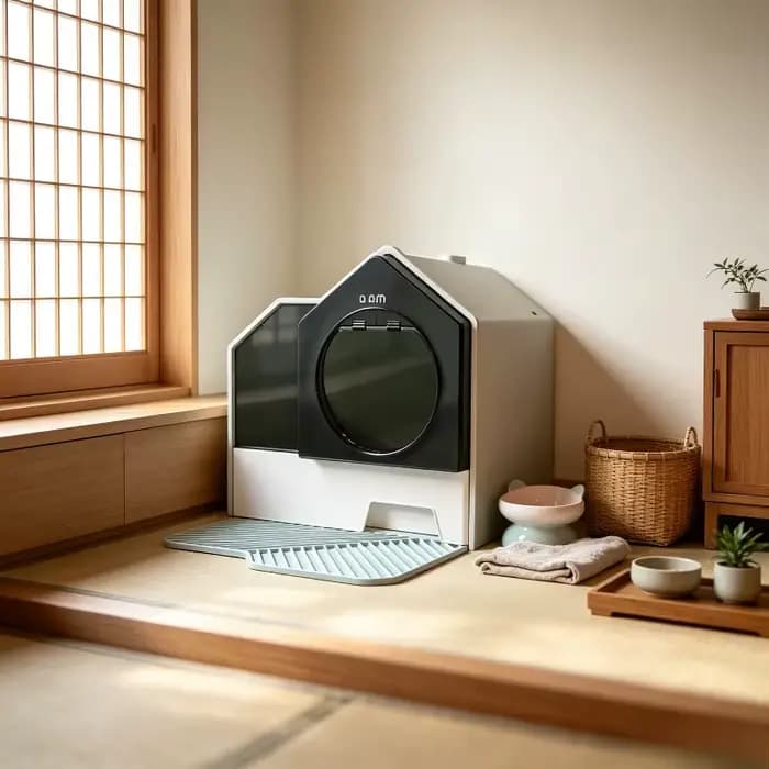 Bac à litière pour chat entièrement fermé surdimensionné, bac à litière anti-odeur de grande taille, armoire de rangement désodorisante extra-large pour chat.