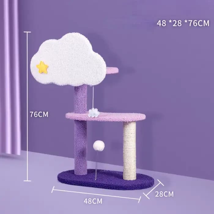 Arbre à chat nuage violet