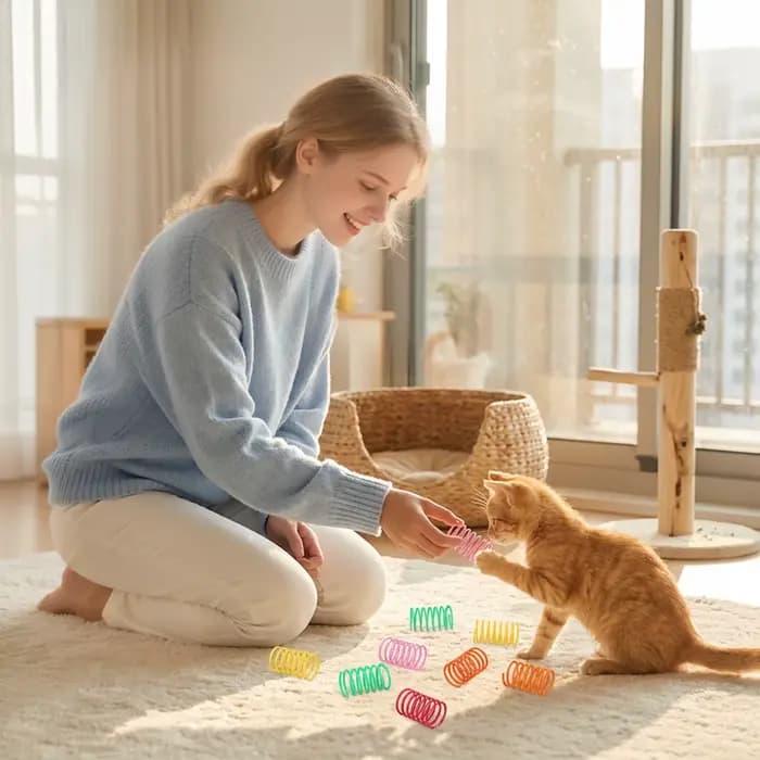 50 Pièces Jouets pour chats en plastique colorés