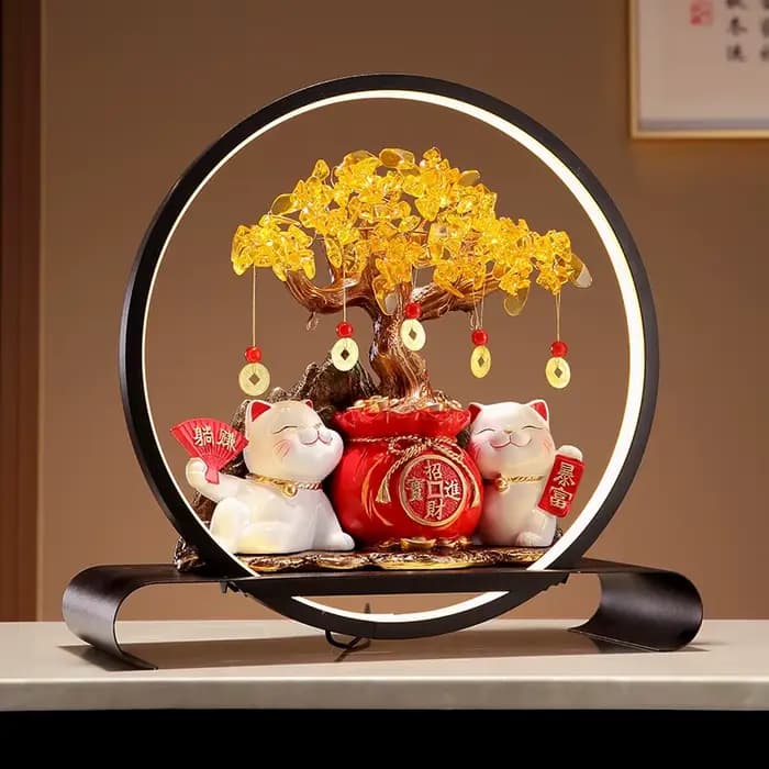 Cercle de lanterne de chat porte-bonheur