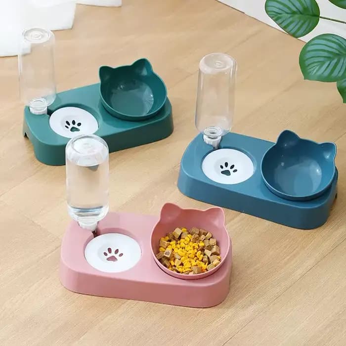 1 pièce-cuiseur pour chat Double bol pour chien eau potable automatique pour chiens et chats alimentation
