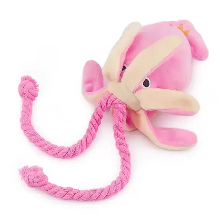 Jouet en peluche en forme de pieuvre pour animaux de compagnie