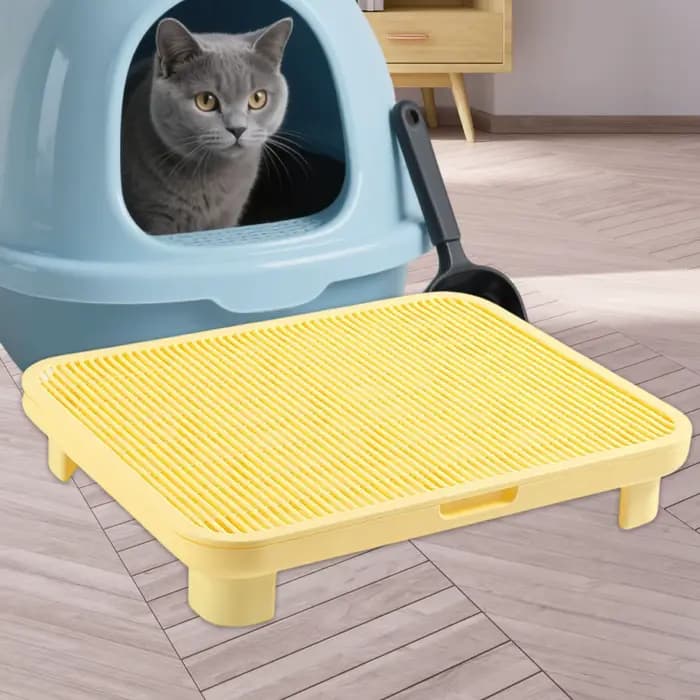 Tapis anti-éclaboussures double couche en PP pour litière de chat